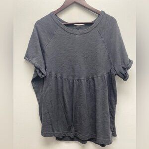 4 for $25 💜 American Eagle Gray Relaxed Fit Babydoll Top Keyhole Back Size L